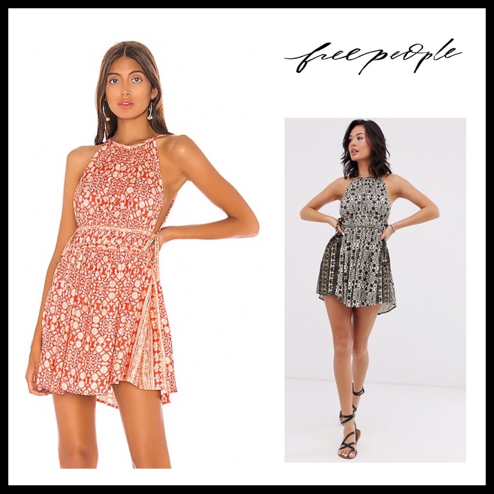 FREE PEOPLE BOHO PRINT FLOWY TUNIC MINI DRESS A2C - Picture 2 of 16